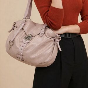 Moschino Shimmering Cream Shoulder Bag